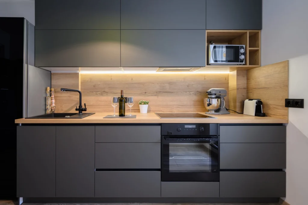 Modern,Large,Luxury,Dark,Gray,Kitchen,Furniture